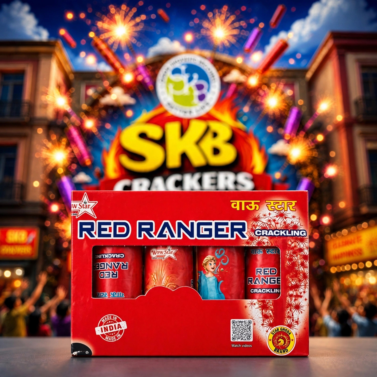 RED POWER RANGER -MULTICOLOR FOUNTAIN