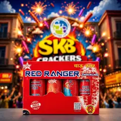 RED POWER RANGER -MULTICOLOR FOUNTAIN