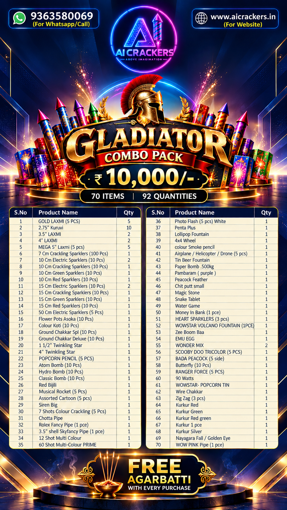 GLADIATOR 10K Combo Pack 