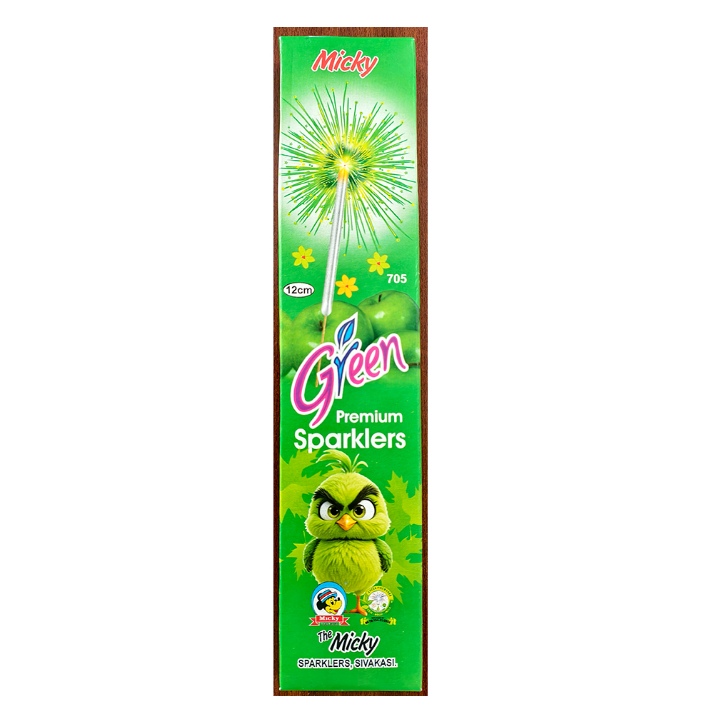 12 CM GREEN SPARKLES