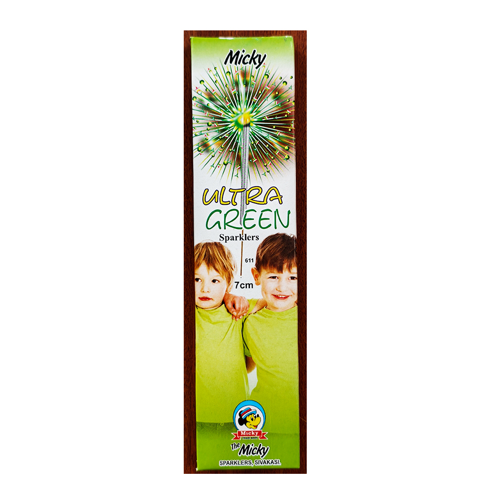 7CM GREEN SPARKLES