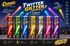 3" Comets- Twitter Giltter (7 Variants)