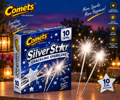 10 Cm. Silver Star Crackling Sparklers